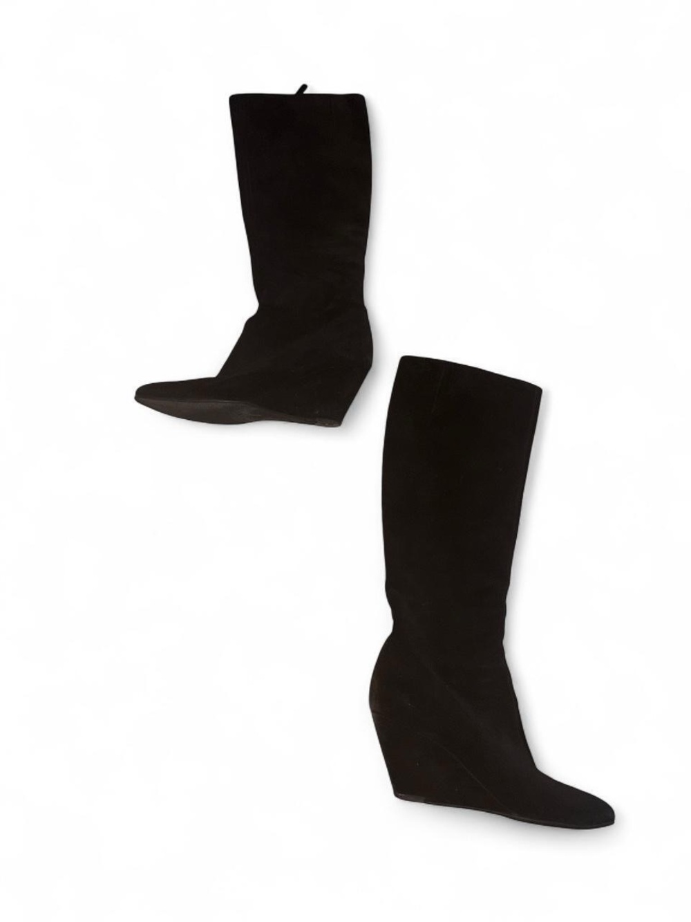 Giuseppe Zanotti Black Suede Knee-High Wedge Boots EU40.5